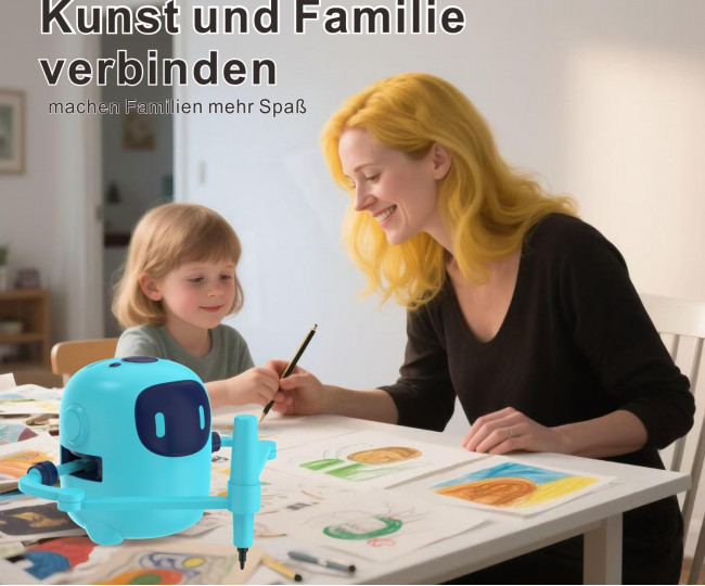 Інтерактивний Робот для малювання для дітей зі 150 картками для взаємодії та 17 кольоровими ручками